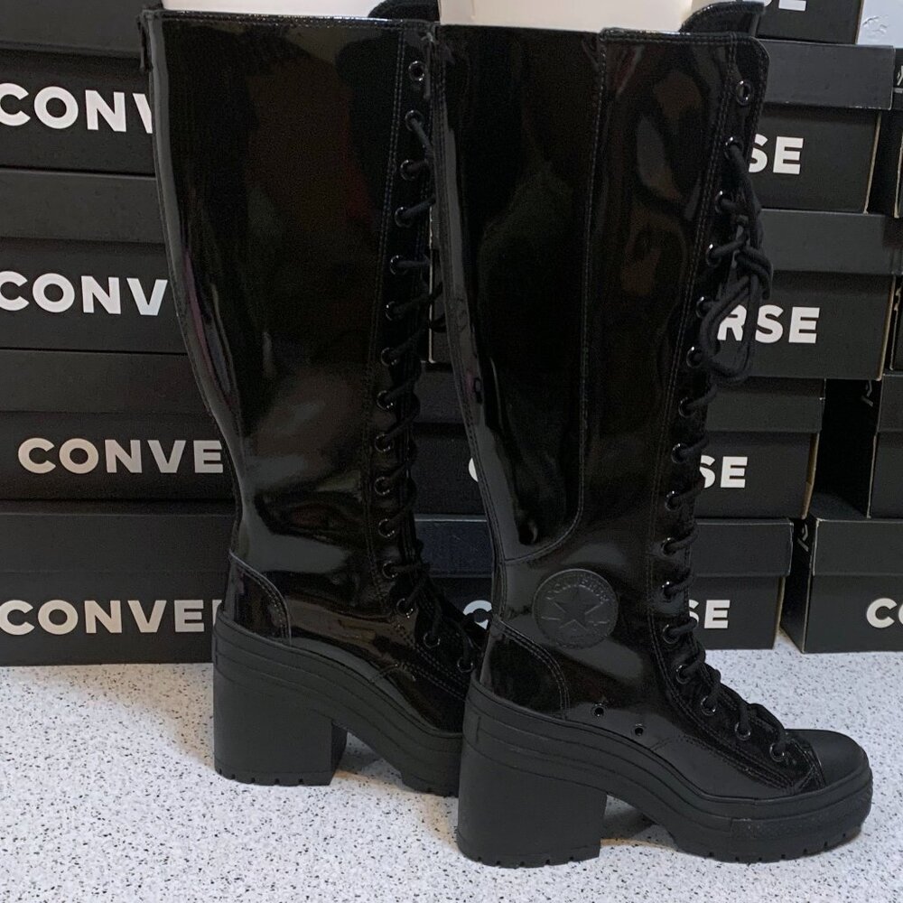 CONVERSE Chuck 70 De Luxe Heel XXHI Platform PATTEN Leather Boots Women's 8 men6